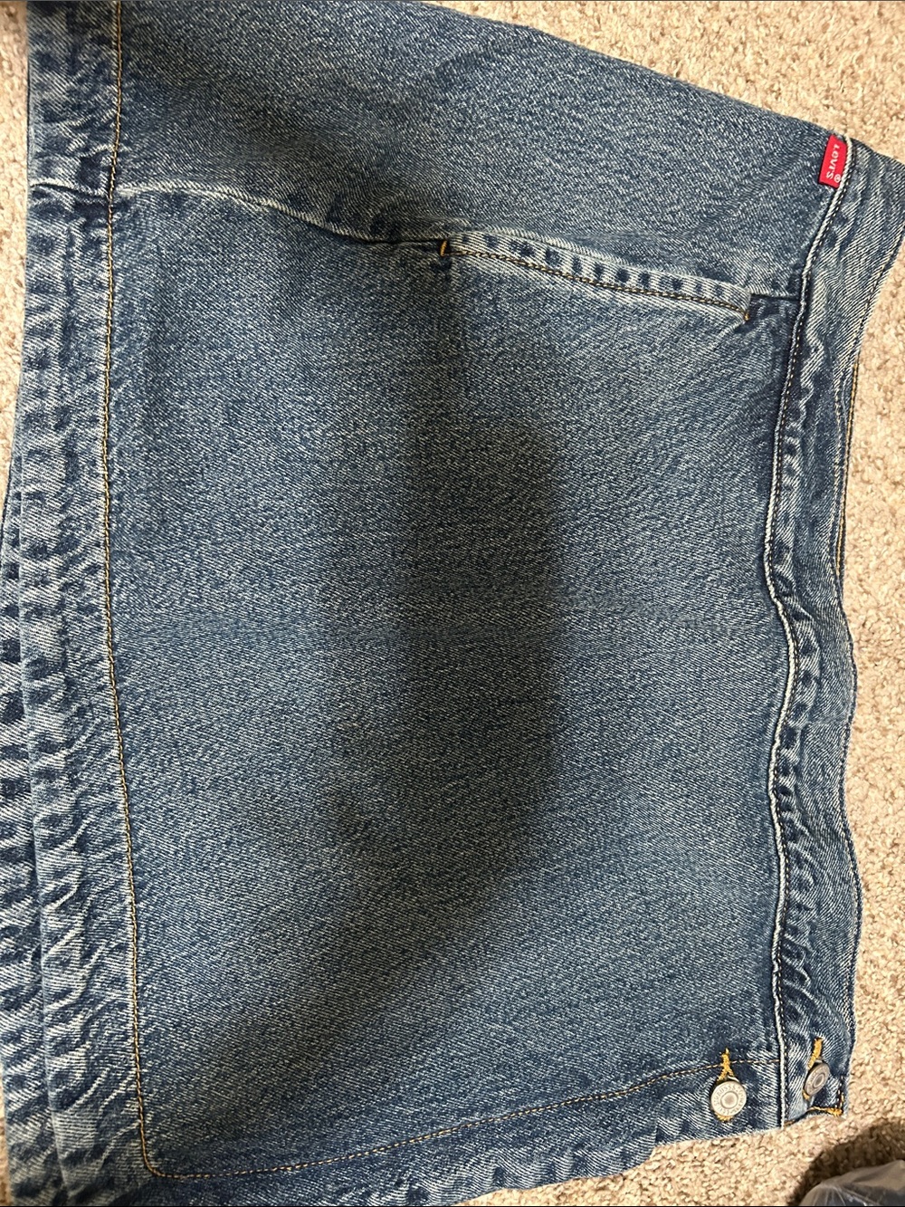 Levi's Woman's Jean Skirt with crossover front side button (mini) size 31 waist